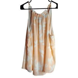 Ophelia Roe Peach and Cream Halter Top Lined with Adjustable Straps Women's 3X